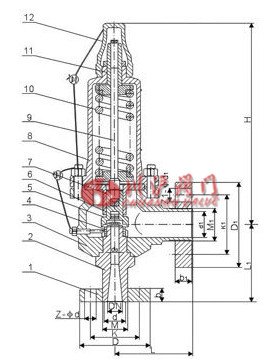 高壓微啟式安全閥 結(jié)構(gòu)圖