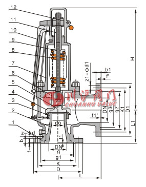 全啟式安全閥結(jié)構(gòu)圖
