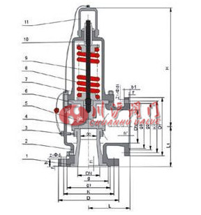 彈簧全啟式安全閥結(jié)構(gòu)圖