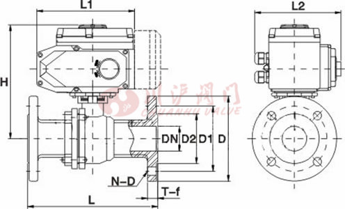 電動(dòng)法蘭球閥結(jié)構(gòu)圖