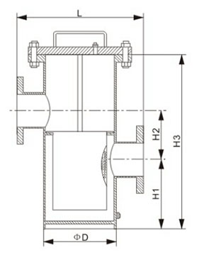 高低接管籃式過濾器結(jié)構(gòu)圖