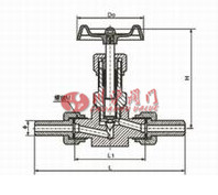 J23W外螺紋針型閥結(jié)構(gòu)圖