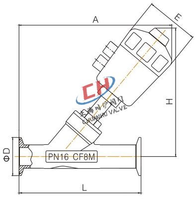 P2氣動快裝角座閥結(jié)構(gòu)圖