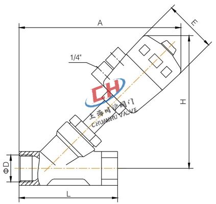 P1內(nèi)螺紋氣動角座閥結(jié)構(gòu)圖