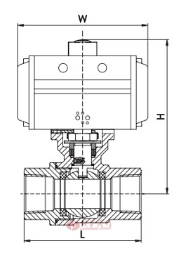 氣動(dòng)法蘭塑料球閥結(jié)構(gòu)圖