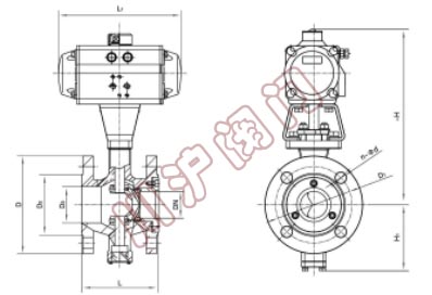 氣動V型調節(jié)球閥結構圖