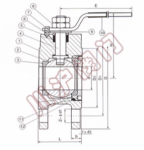 對(duì)夾球閥結(jié)構(gòu)圖
