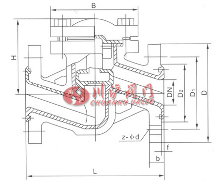 襯氟止回閥結(jié)構(gòu)圖