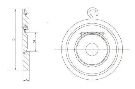 單瓣止回閥結(jié)構(gòu)圖